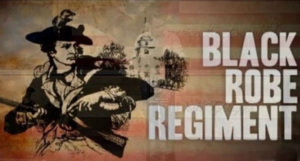 A painting of an american flag with the words " black is for regiments ".